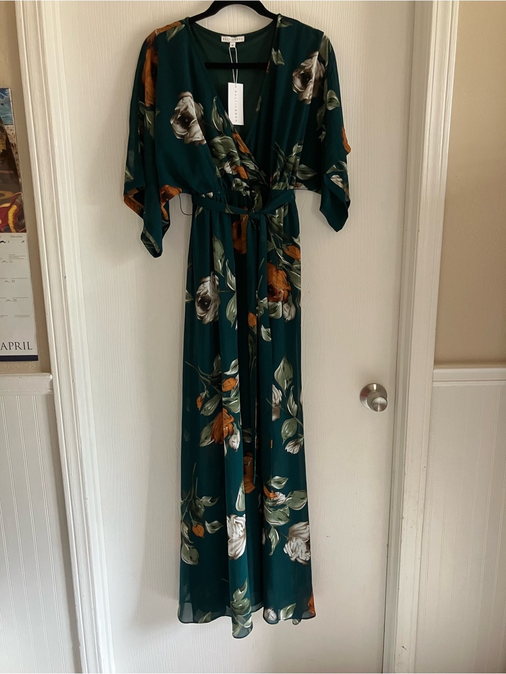 Baltic Born Kia Kimono Teal Floral Maxi Dress
